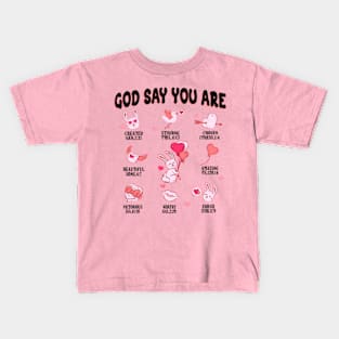 God Says You Are... Kids Retro, Jesus Easter, Retro Christian Easter Kids T-Shirt